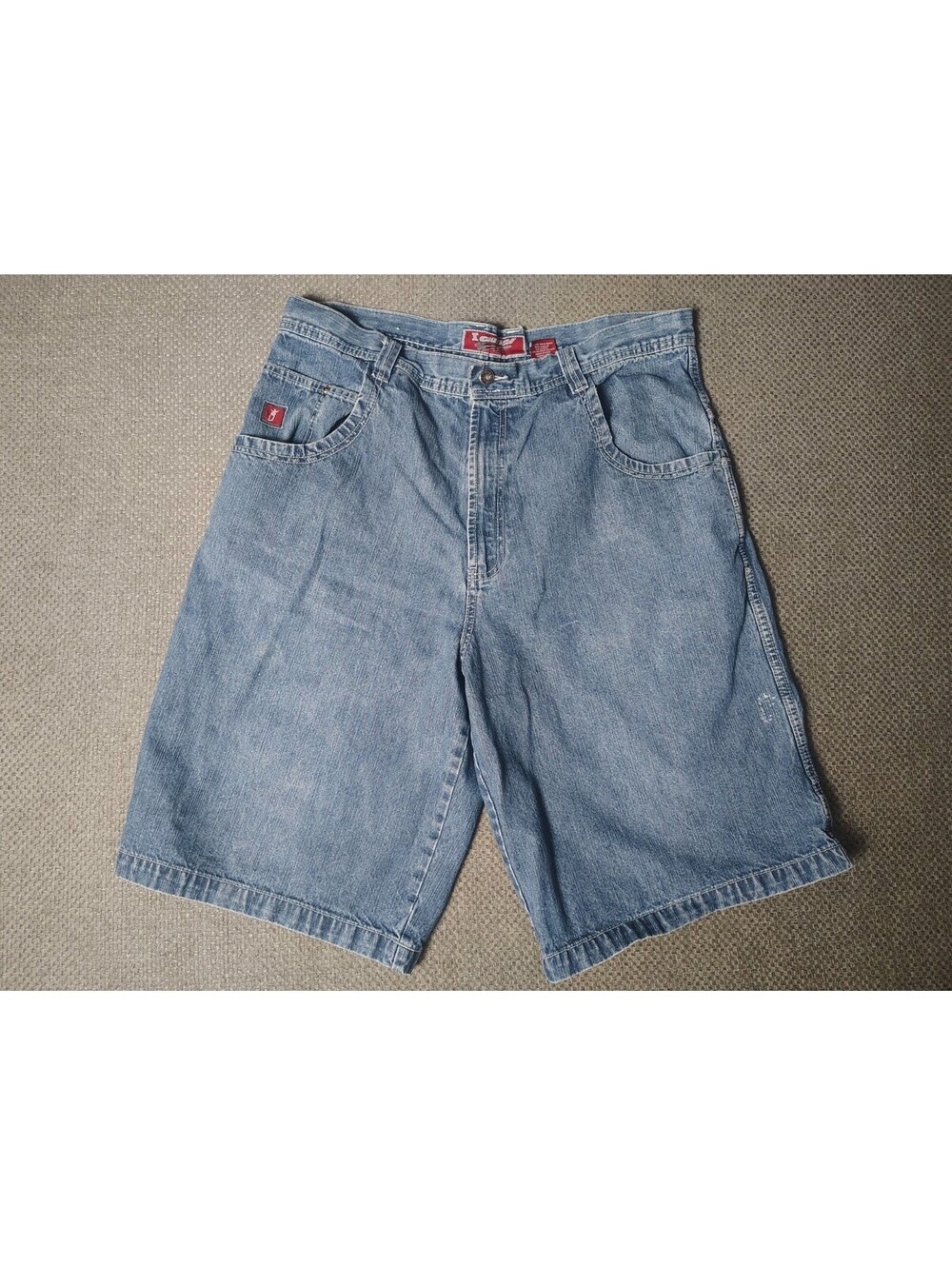 Vtg Y2K Ignition Dragon Baggy Denim Shorts Mens 38 Blue Wide Leg JNCO Style 90s
